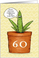 Happy 60th Birthday Bud Looks Fat Aloe Vera Plant card