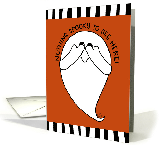 Happy Non Spooky Halloween Ghost Covers Eyes card (1879490)