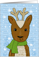 Merry Christmas Reindeer Wearing Scarf card