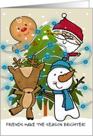 Customizable Merry Christmas Holiday Characters Friends Make Brighter card