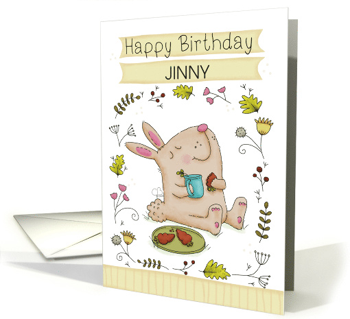 Customizable Happy Birthday Jinny Bunny Florals Eats... (1919912)