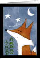 Happy Birthday Fox Wishes on Stars card