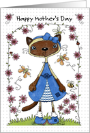 Customizable Happy Mother’s Day Siamese Cat in the Garden card