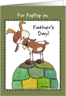 Customizable Happy Father’s Day for PopPop Goat on Hill from Grand KID card