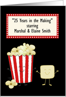 Happy 25 Anniversary Marshal Elaine Theater Marquee Popcorn and Butter card