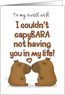 Customizable Happy Anniversary Wife Capybara Couple card