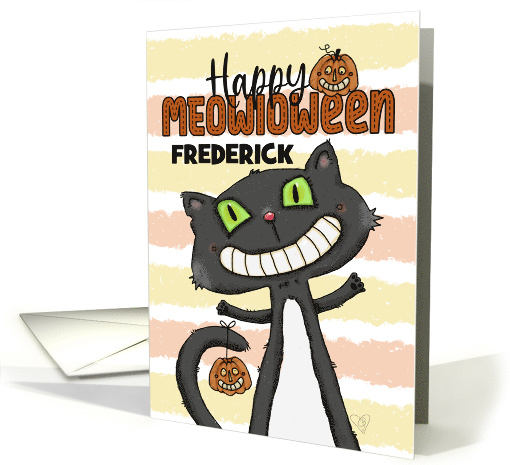 Happy Halloween Frederick Black Cat with Jack o lantern... (1946626)