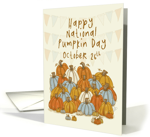 Happy National Pumpkin Day October 26 Colorful Pumpkin Patch card