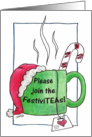 Teacup with Santa Hat-Christmas Party Invitation card