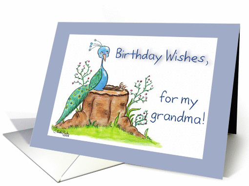 Peacock Birthday-grandma card (294742)