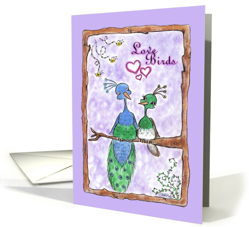 Peacock Love Birds For the One You Love card (294754)