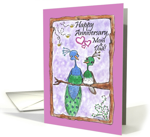 Peacock Happy Anniversary for Parents card (294764)