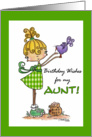 Little Girl with Bird-Birthday aunt card