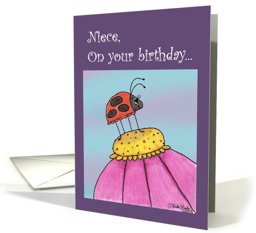 Tall Lady Bug Happy Birthday for Niece card (337586)