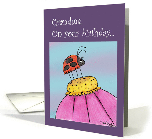 Tall Lady Bug-Birthday grandma card (337618)