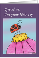 Tall Lady Bug-Birthday grandma card
