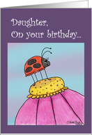 Tall Lady Bug Birthday for Daughter card