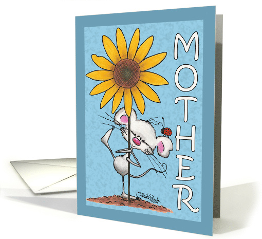 Mouse and Sunflower Happy Birthday for Mother or Mom card (338054)