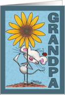 Mouse and Sunflower Happy Birthday for Grandpa card