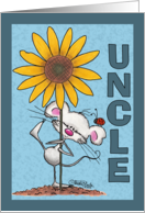 Mouse and Sunflower Happy Birthday for Uncle card