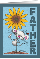 Mouse and Sunflower Happy Birthday for Father card