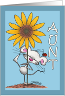 Happy Birthday for Aunt Mouse and Sunflower card
