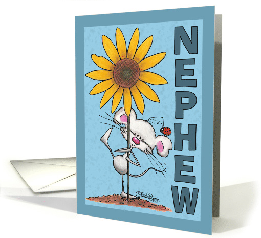 Happy Birthday Nephew Mouse and Sunflower card (338126)