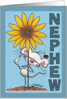 Happy Birthday Nephew Mouse and Sunflower card