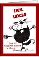 Happy Birthday for Uncle Show Off Cat card
