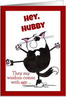 Happy Birthday for Husband or Hubby Show Off Cat card