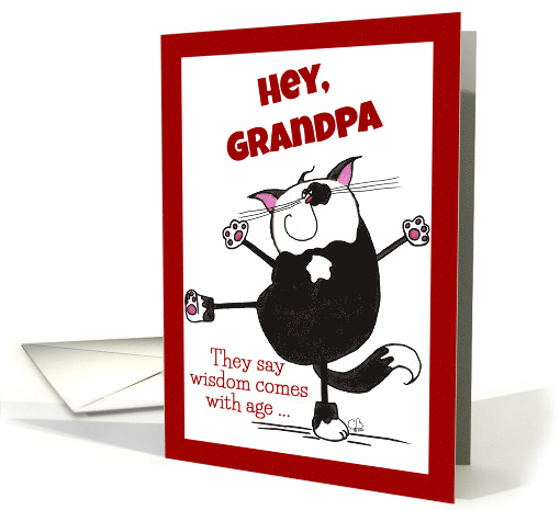 Show Off Cat Happy Birthday for Grandpa card (338248)