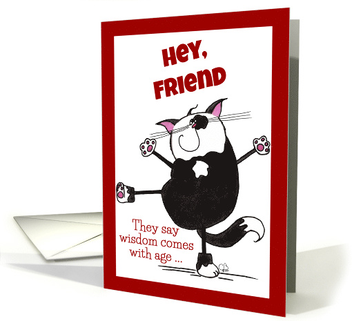 Show Off Cat Happy Birthday for Friend card (338258)