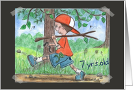 All Boy Happy Birthday for Seven Year Old Boy in Wooded Area card