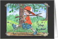 All Boy Happy Birthday for Brother Boy in Wooded Area card