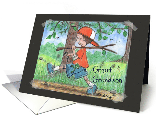 All Boy Happy Birthday for Great Grandson Boy in Wooded Area card