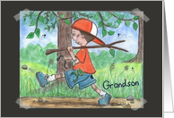 All Boy Happy Birthday for Grandson Boy in Wooded Area card