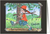 All Boy Happy Birthday for Godson Boy in Wooded Area card