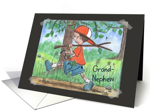 All Boy Happy Birthday for Grandnephew Boy in Wooded Area card