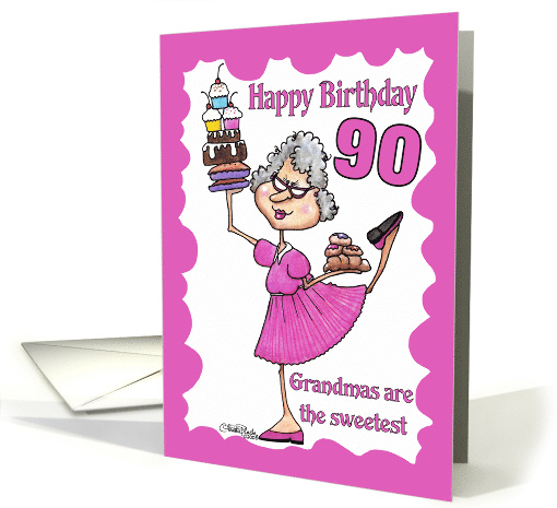 Happy 90th Birthday Granny Sweets card (342665)