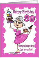 Happy 90th Birthday Granny Sweets card