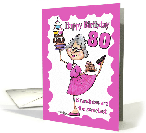 Granny Sweets Happy 80th Birthday card (342725)