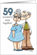 Growing Old Together 59th Anniversary Cute Old Couple card