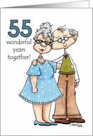 Growing Old Together 55th Anniversary Cute Old Couple card