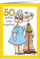Growing Old Together Happy 50th Anniversary Old Couple card