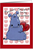 Brother Happy Valentine’s Day Hippo with Boxed Candy card