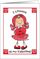 Happy Valentine’s Day for Uncle Red Haired Girl card