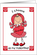 Happy Valentine’s Day for Grandpa Red Haired Girl card