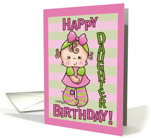 Striped Tights- Birthday daughter card (350194)