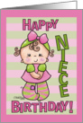 Striped Tights- Birthday niece card