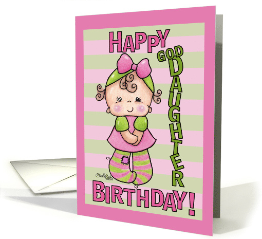 Striped Tights Birthday for Goddaughter card (350218)